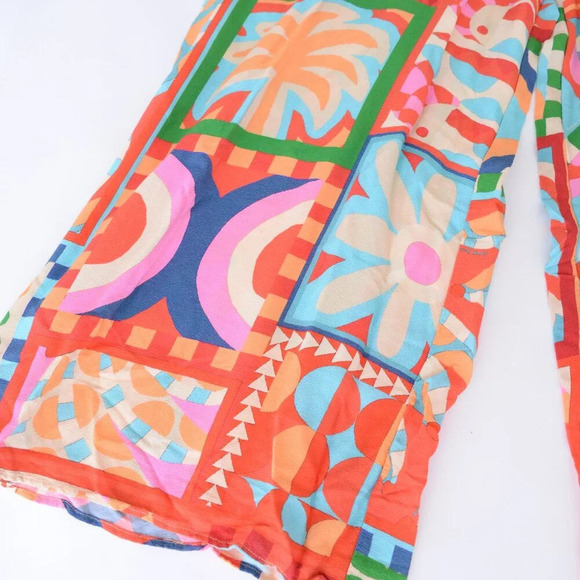 Anthropologie Farm Rio Cutout Halter Jumpsuit Red Floral Boho S - Picture 7 of 13